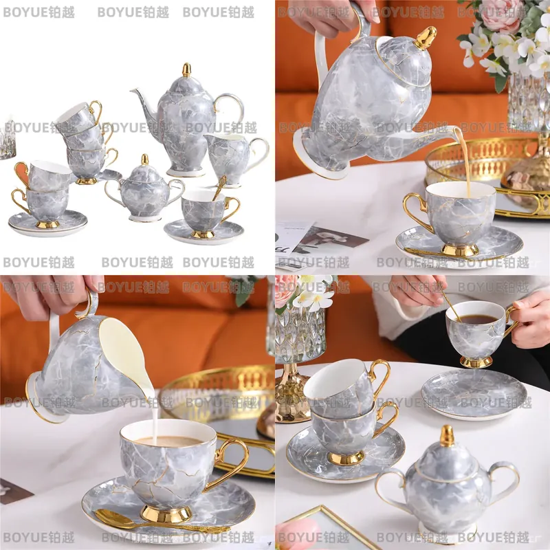 Luxury Gift Set - Luxuriöses Bone China Kaffeetassen- und Untertassen-Set
