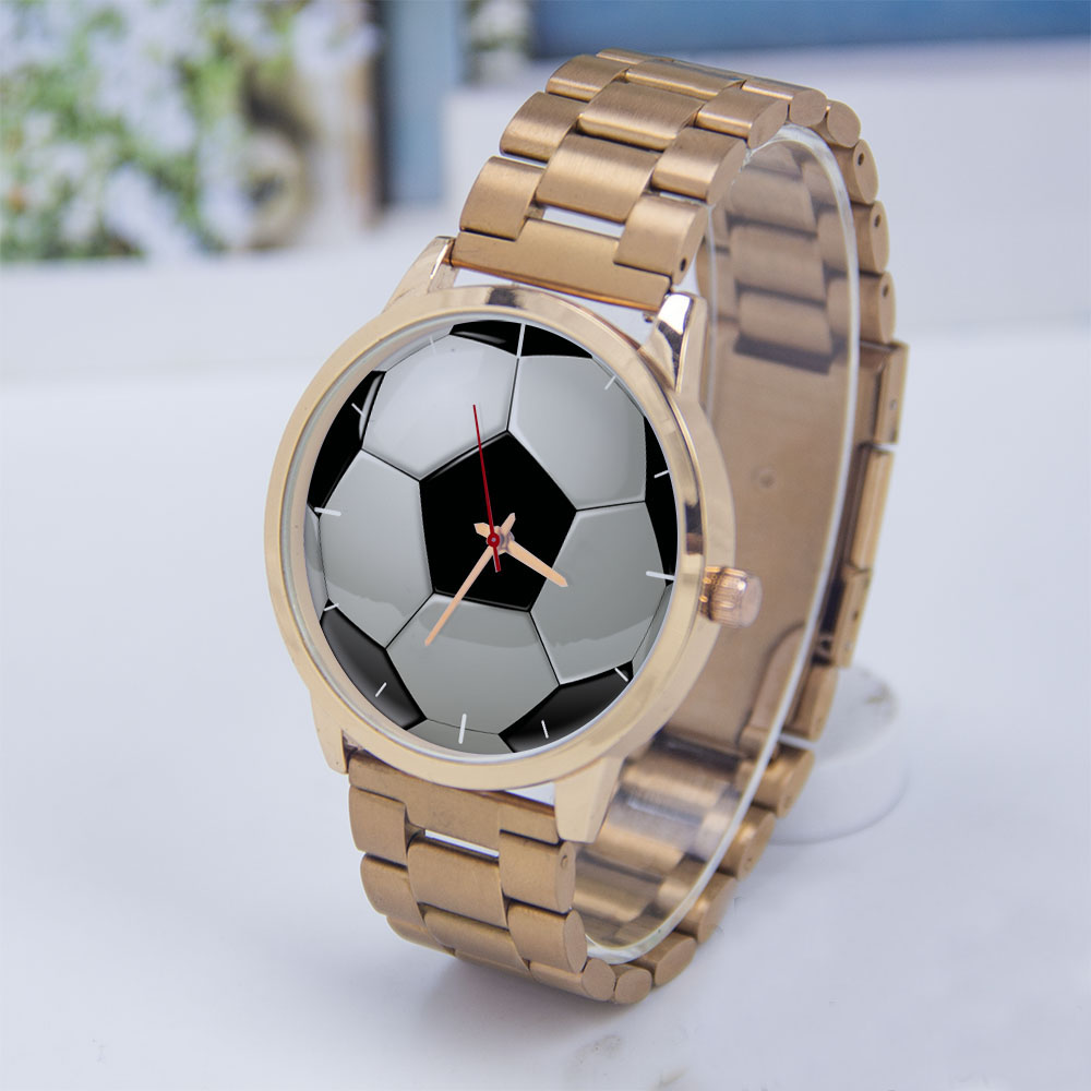 Gold Plated Jewelry - Fußball Fußball Design Fans Silber Herrenuhr