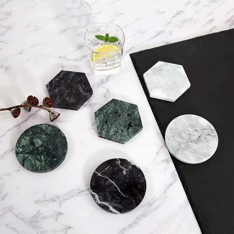 Marble Coaster Set - 1PCS Marmor Untersetzer Runde Anti-rutsch und