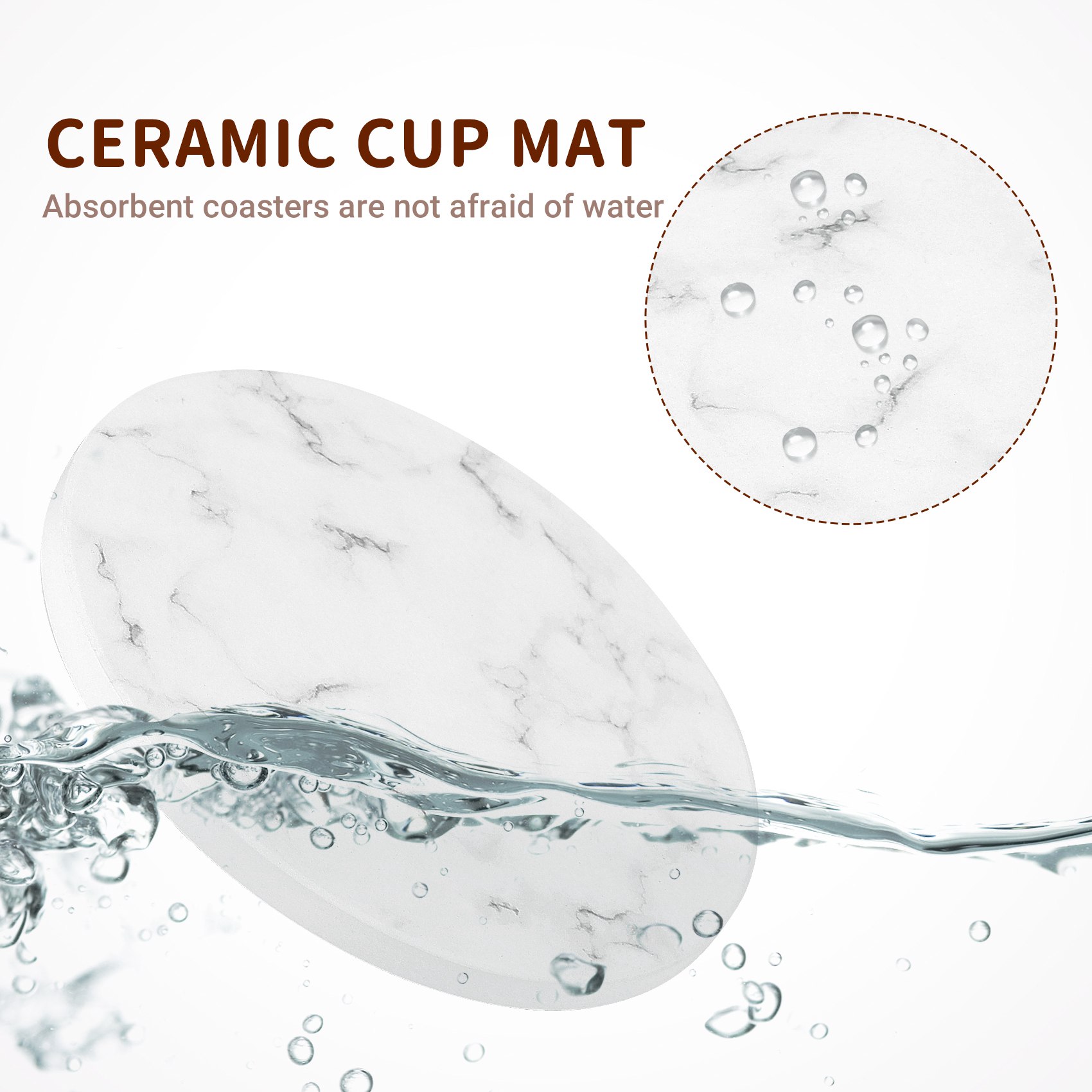 Marble Coaster Set - ABAH-Absorbierende Untersetzer für Getränke, Untersetzer-Set mit
