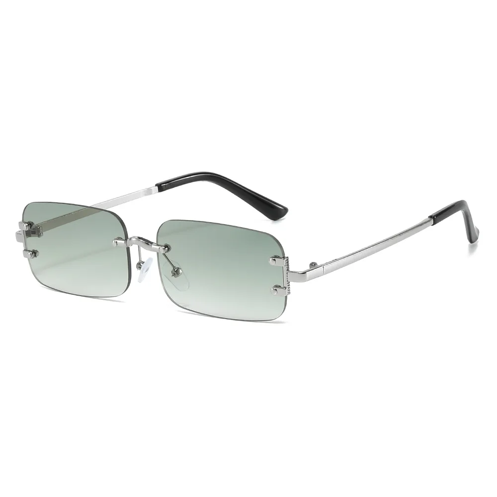 Designer Sunglasses - Randlose, quadratische Sonnenbrille für Damen und