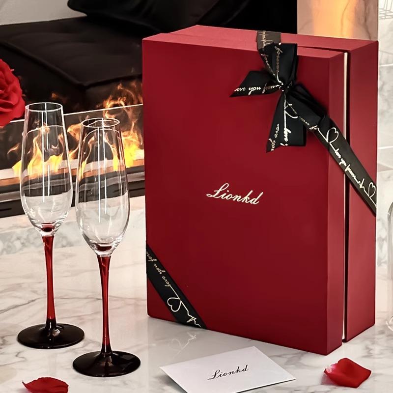 Luxury Gift Set - HYS hochwertiges Geschenk-Champagnerglas Kristallglas Freundin Luxus-Paar-Weinglas-Set