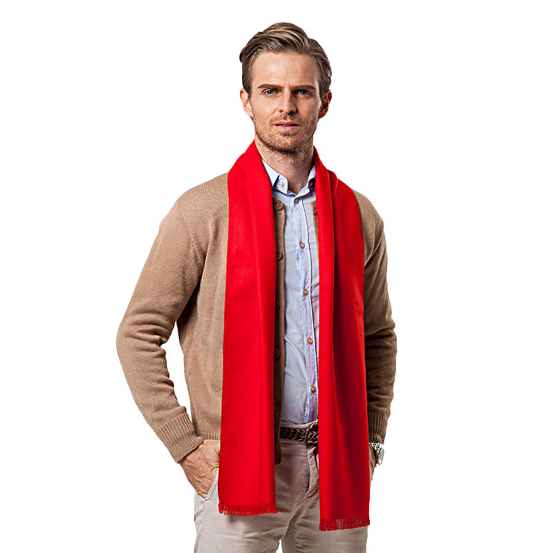 Cashmere Scarf - Mode Winter einfarbig Männer roten Schal