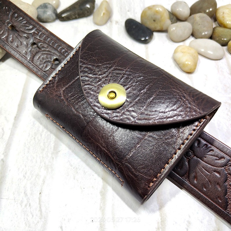 Leather Wallet Men - Blongk Mini Hüft tasche dünne Gürtel