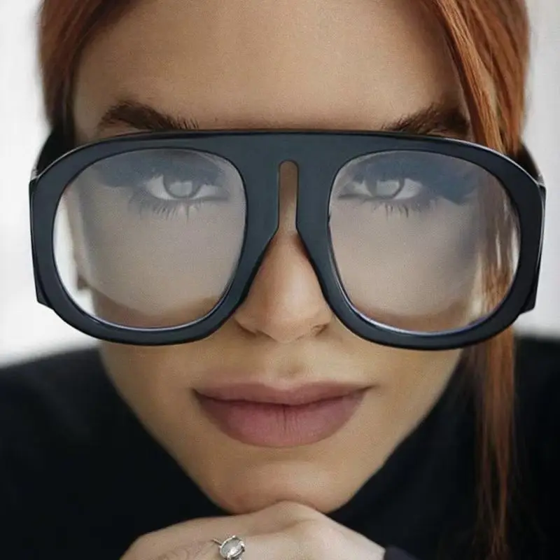Sunglasses Uv400 - Vintage Luxusmarken-Designer-Sonnenbrille, übergroße Piloten-Sonnenbrille für Damen