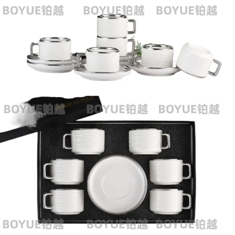 Luxury Gift Set - Luxuriöses Keramik-Kaffeetassen- und Untertassen-Set Kreative Teetasse