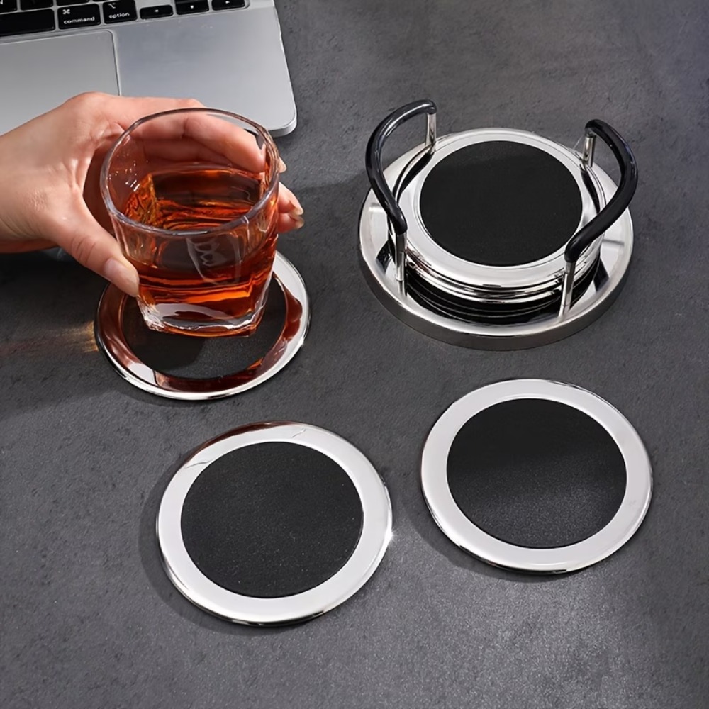 6-teiliges Set Runde Edelstahl – Marble Coaster Set Bewertung und Preis
