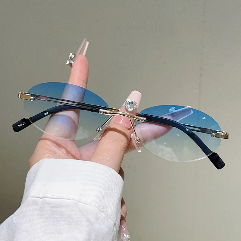 Randlose ovale Sonnenbrille fü – Sunglasses Uv400 Bewertung und Preis