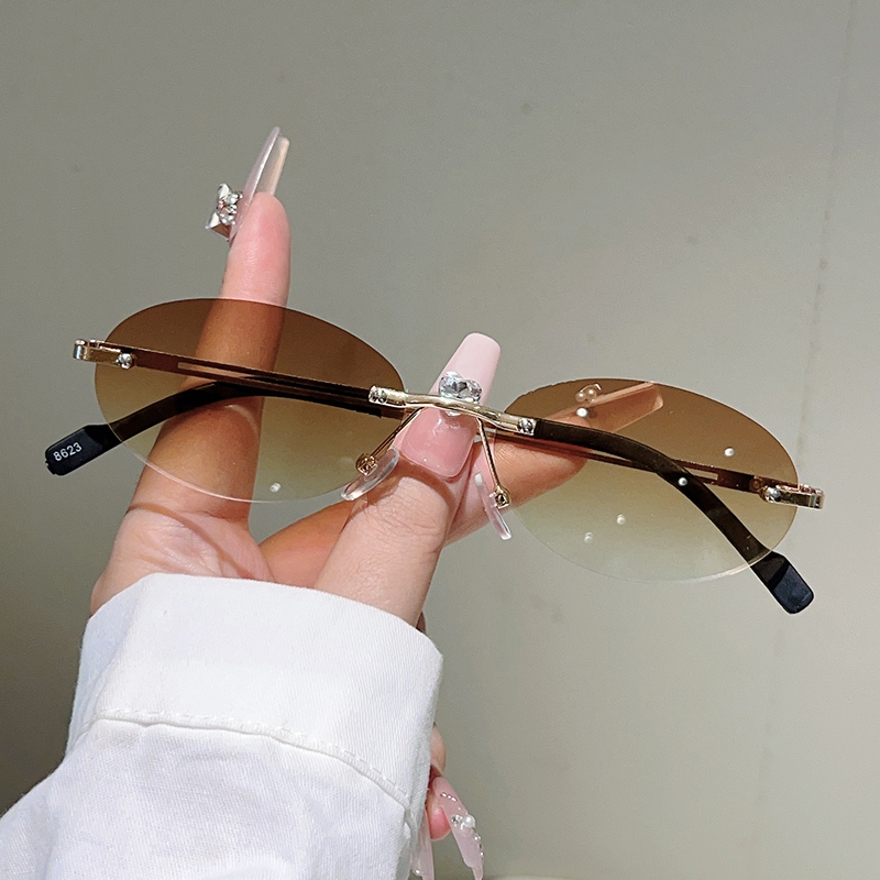 Randlose ovale Sonnenbrille fü – Sunglasses Uv400 Bewertung und Preis