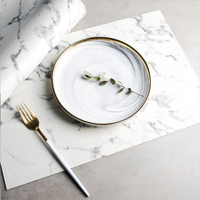 Luxus-PU-Wärmedämmung-Geschirr – Marble Coaster Set Bewertung und Preis