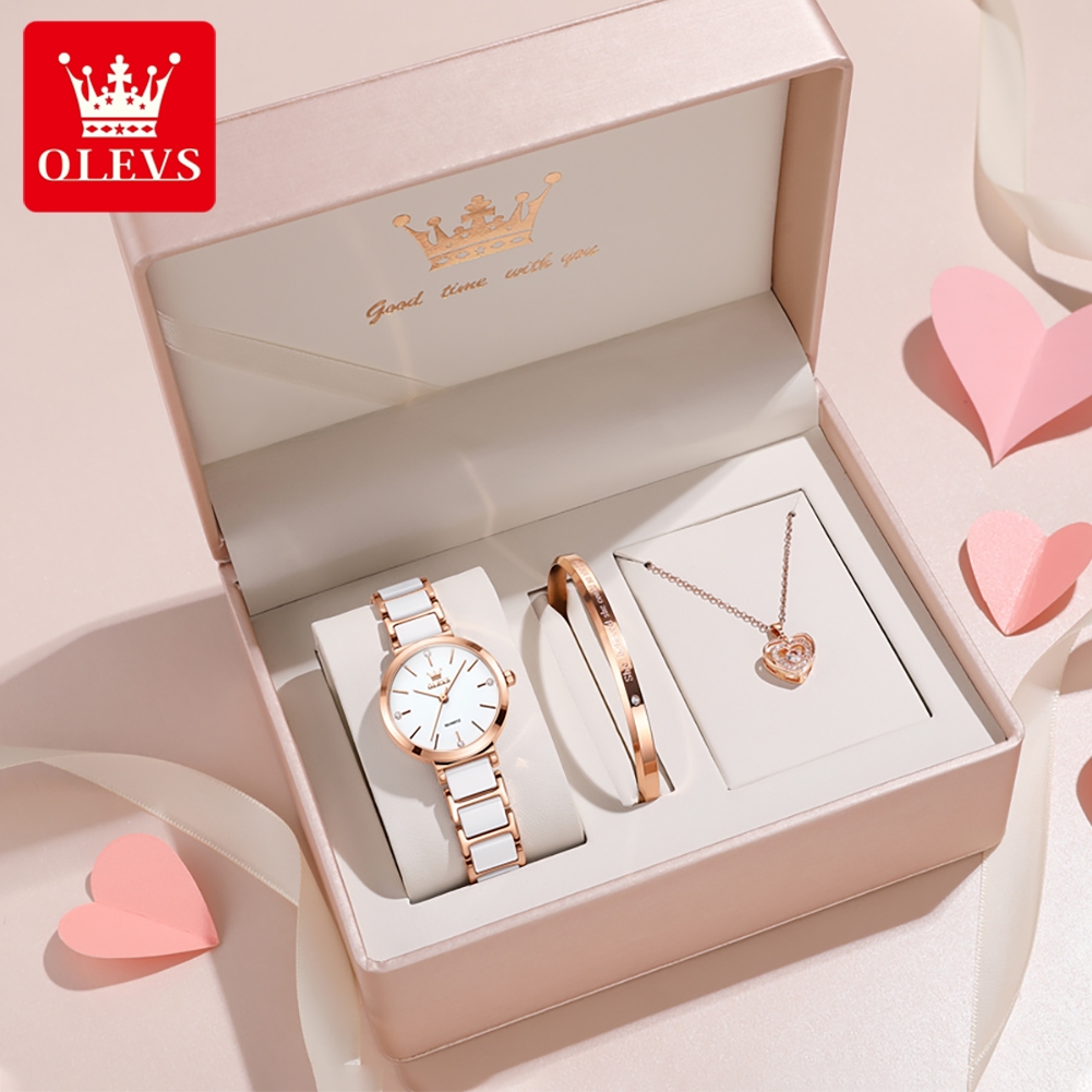 OLEVS Damenuhr 5877, luxuriöse – Luxury Gift Set Bewertung und Preis