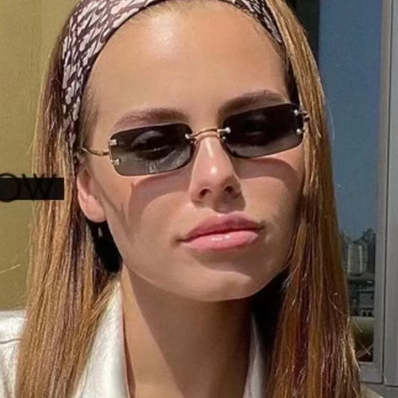 Randlose, quadratische Sonnenb – Designer Sunglasses Bewertung und Preis