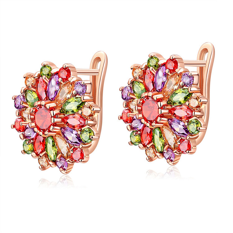 Natürliche Kristall blumen ohr – Gold Plated Jewelry Bewertung und Preis