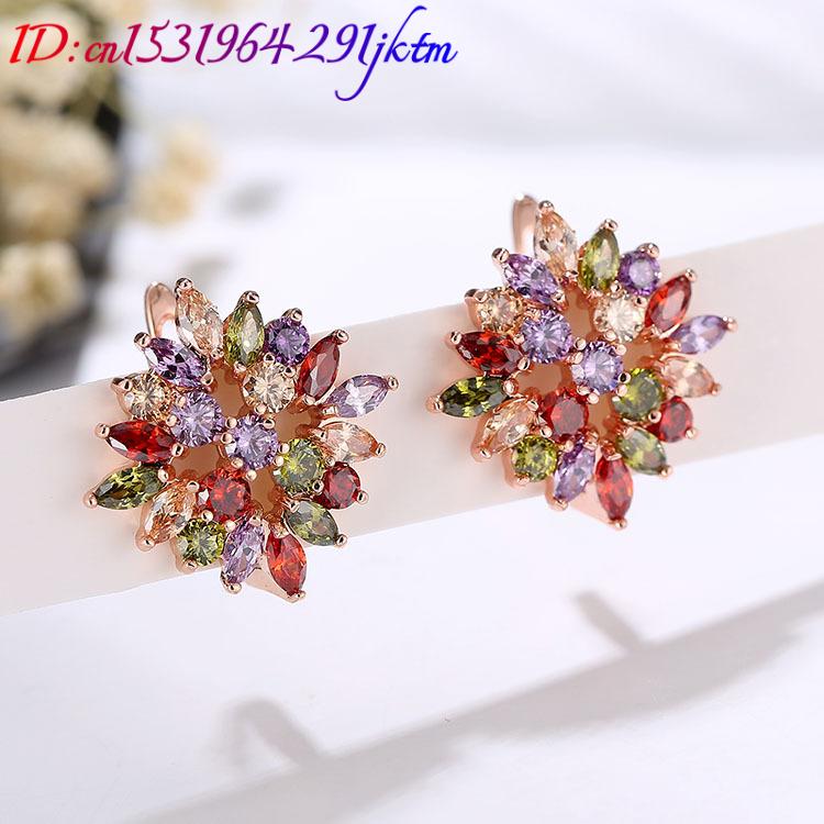 Natürliche Kristall blumen ohr – Gold Plated Jewelry Bewertung und Preis