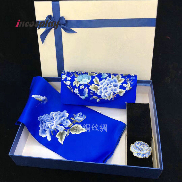 Chinesischer bestickter Seiden – Luxury Gift Set Bewertung und Preis
