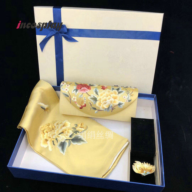 Chinesischer bestickter Seiden – Luxury Gift Set Bewertung und Preis