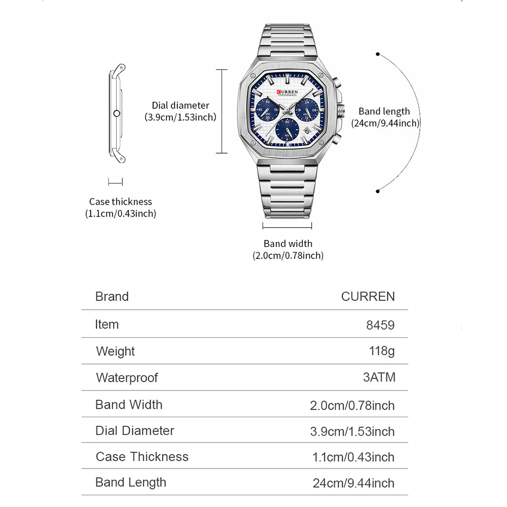 CURREN Luxuriöse quadratische  – Luxury Watch Men Bewertung und Preis