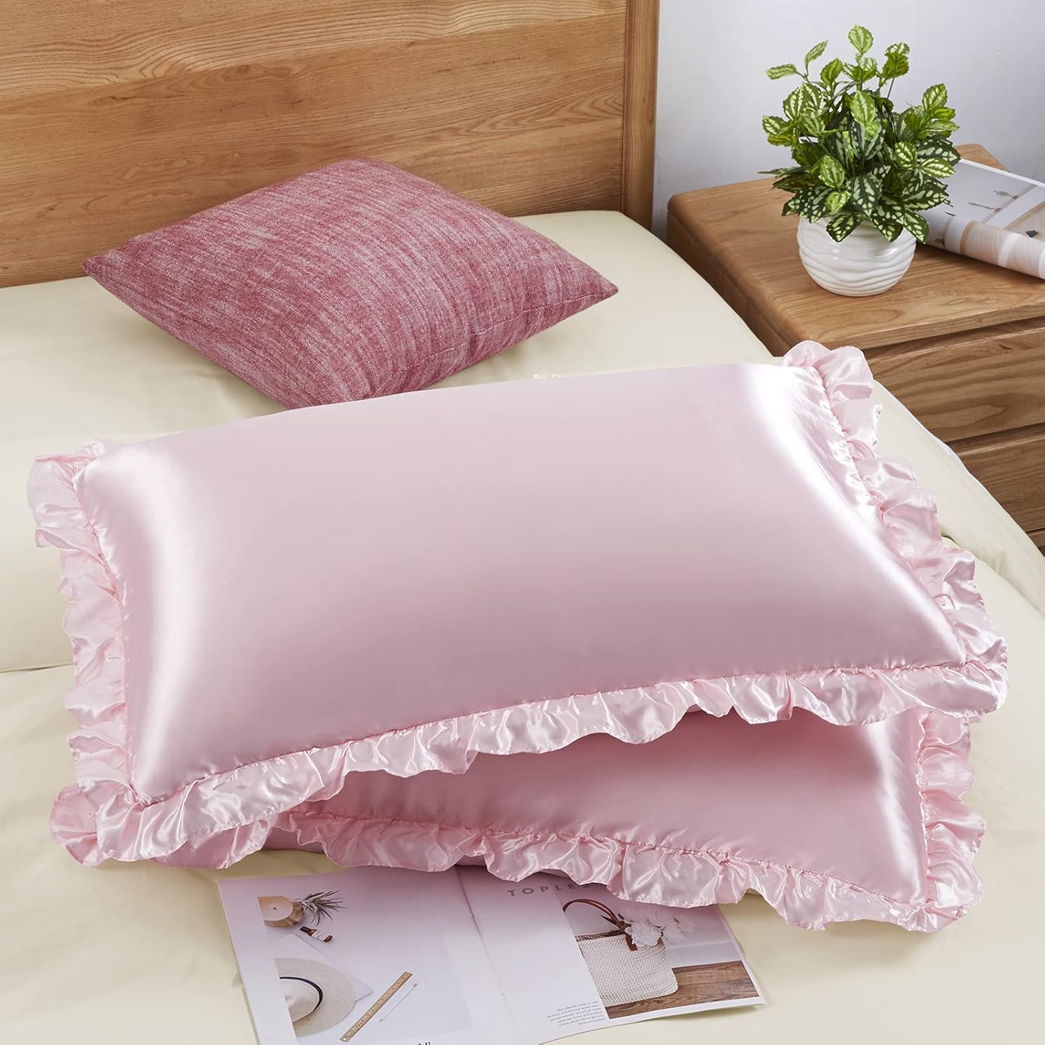 2 Stück Satin-Rüschenkissenbez – Silk Pillowcase Bewertung und Preis