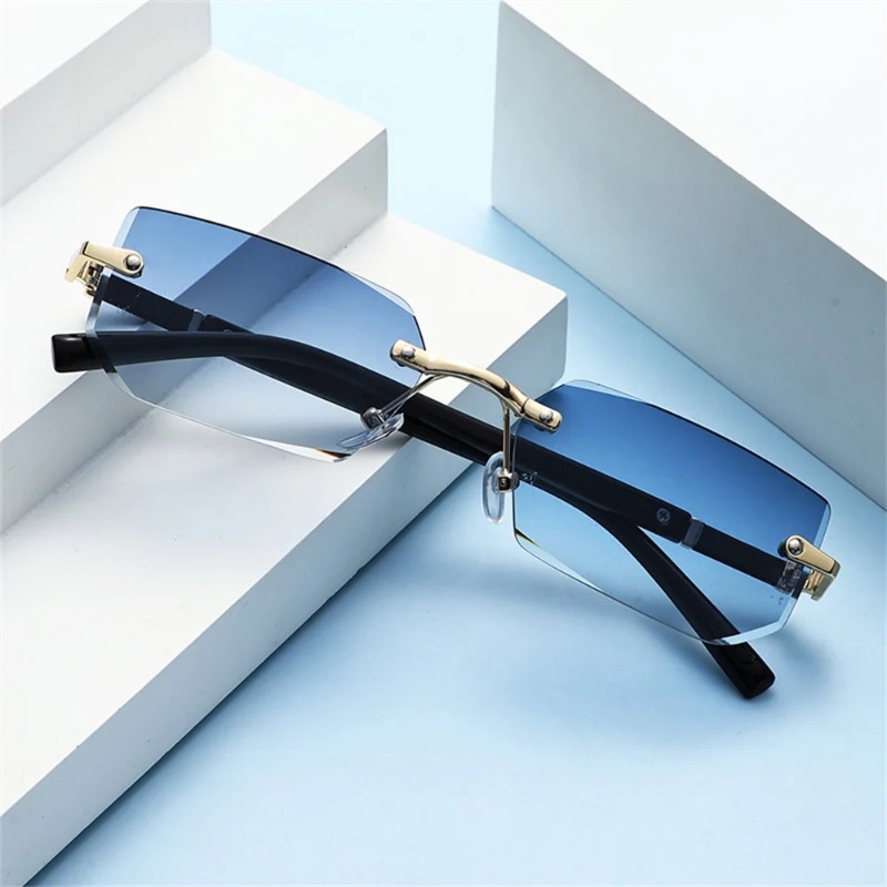 Trendige randlose Sonnenbrille – Designer Sunglasses Bewertung und Preis