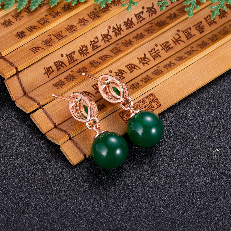 Natürliche Jade Perlen Ohrring – Gold Plated Jewelry Bewertung und Preis